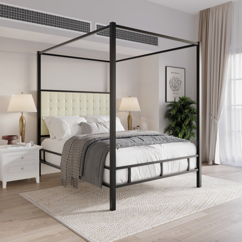 Home Design Inc. Tufted Canopy Bed & Reviews Wayfair
